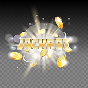 Jackpot gambling vector poster, banner template