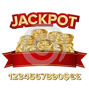 Jackpot Isolated Vector. Shining Banner Illustration.