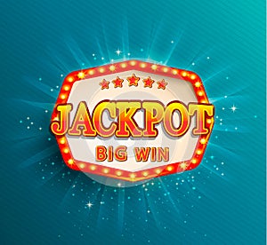 Jackpot lighting banner. Big Win.