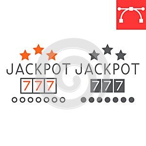 Jackpot line and glyph icon