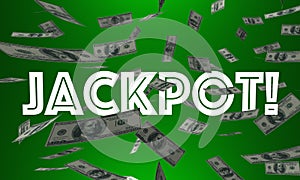 Jackpot Money Falling Winnings Cash Payout Contest Prize