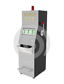 Jackpot Slot Machine in the Casino isolated on white