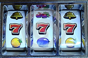 Jackpot on slot machine photo