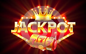 Jackpot slots icons, slot sign machine, night Vegas. Vector illustration