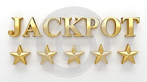 Jackpot with stars on white background - High quality 3D Render