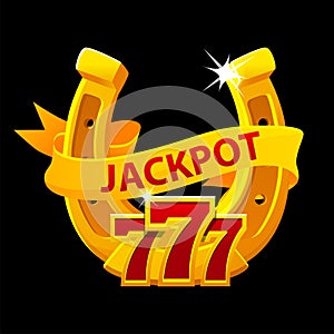 Jackpot symbol. 777 and Golden horseshoe for Game