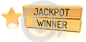 Jackpot Winner - 3d banner, on white background