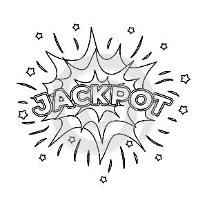 Jackpot, winnings at the casino. The greatest win in the game club.Kasino single icon in outline style vector symbol