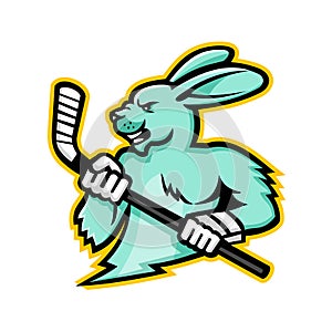 Jackrabbit Ice Hockey Player Mascot photo