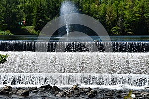 Jacks Dam on Chubb River in Lake Placid in New York State