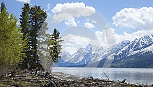 Jackson Lake below Grand Teton mountain range