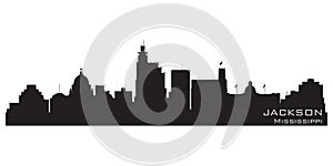 Jackson, Mississippi city skyline. Detailed vector silhouette