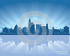 Jackson, Mississippi city skyline silhouette