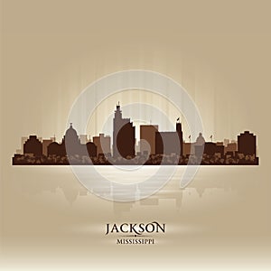 Jackson Mississippi city skyline silhouette