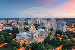 Jackson, Mississippi, USA skyline over the Capitol Building