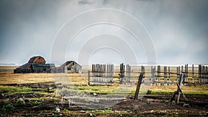 JACKSON, WYOMING/USA - SEPTEMBER 30 : View of Mormon Row near Jackson Wyoming on September 30, 2013