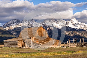 JACKSON, WYOMING/USA - SEPTEMBER 30 : View of Mormon Row near Jackson Wyoming on September 30, 2013