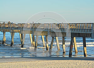 The Jacksonville Beach Pier on the Atlantic, Duval County, Florida.