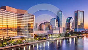 Jacksonville, Florida, USA downtown at dawn photo