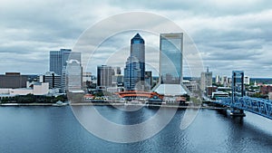 Jacksonville skyline from the air, Florida