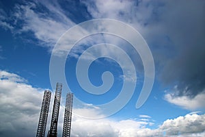 Jackup rig with clouds