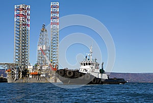 Jackup rig in the Kachemak Bay photo