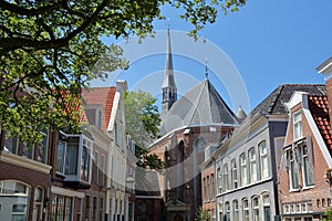 Jacobijnerkerk church viewed from Bij de Put street in Leeuwarden