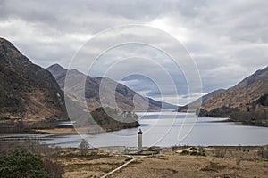 The Jacobite Monument and Loch Shiel Glenfinnan Scotland