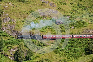 The Jacobite train over Glenfinnan viaduct
