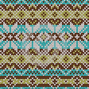 Jacquard fair isle knitted seamless pattern photo