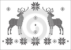 Jacquard snowflake and deer 2.eps