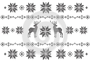 Jacquard snowflake and deer 2.eps