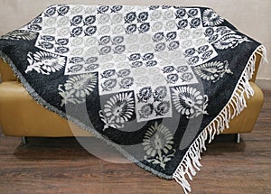 Jacquard and woven Throw blanket with high resolution