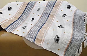 Jacquard and woven Throw blanket with high resolution