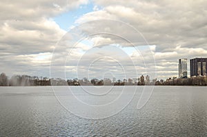 Jacqueline Kennedy Onassis Reservoir. Central Park Biggest Lake. Manhattan, New York City