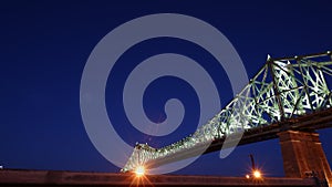 Jacques Cartier bridge illuminated in the night