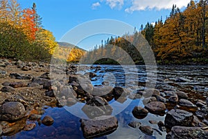 Jacques-Cartier river in a fall landscape
