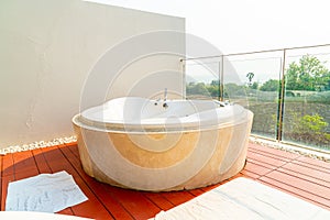 Jacuzzi bath tub on balcony
