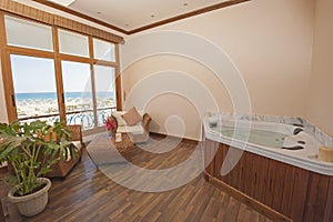 Jacuzzi in a health spa private room