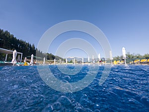 Jacuzzi inside a swimming pool