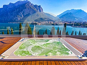 Jacuzzi view of Lecco city in Lake Como in Italy