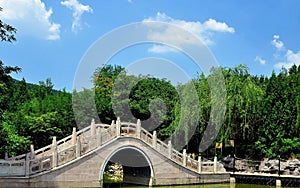 Jade Belt Bridge, a pedestrian moon bridge in the Summer Palace in Beijing, China