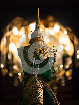 Jade Buddha image head close up