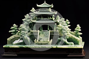 jade carving of ancient chinese architecture
