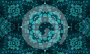 Jade cross. Geometric Pillow. Seafoam Aztec Ikat Background. Olive Ethnic Seamless photo