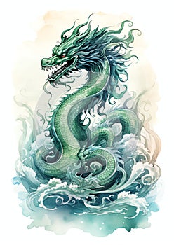 Jade Dragon Chinese new year pattern