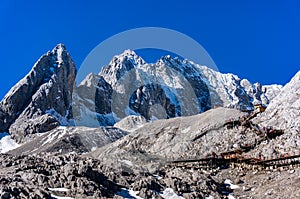 Jade Dragon Snow Mountain,Mount Yulong or Yulong Snow Mountain at Lijiang,Yunnan province,China.