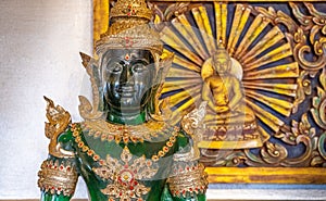 Jade green statue at Wat Saket in Bangkok