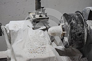 Jade processing machine. Stone processing on machine