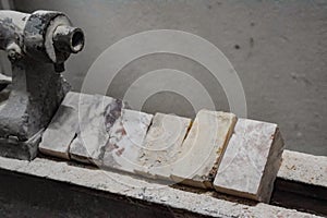 Jade processing machine. Stone processing on machine